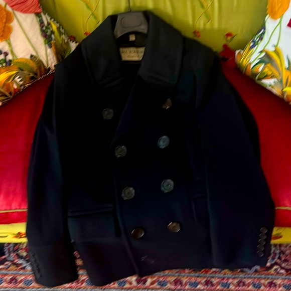 Mens Burberry New Navy Blue pea coat size 40 brand new never been worn! - Picture 2 of 3